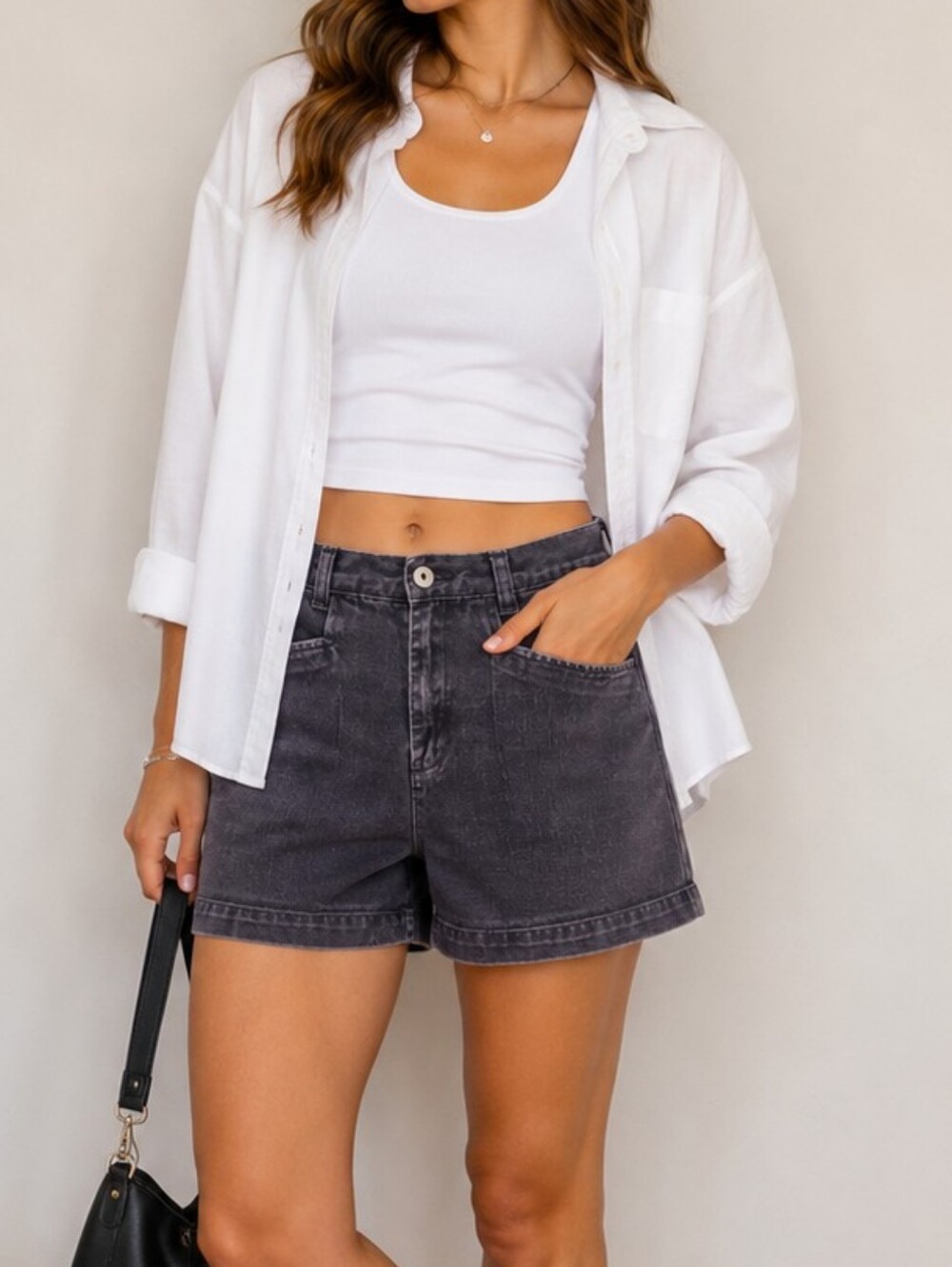 Nevada 90's Black Denim Shorts